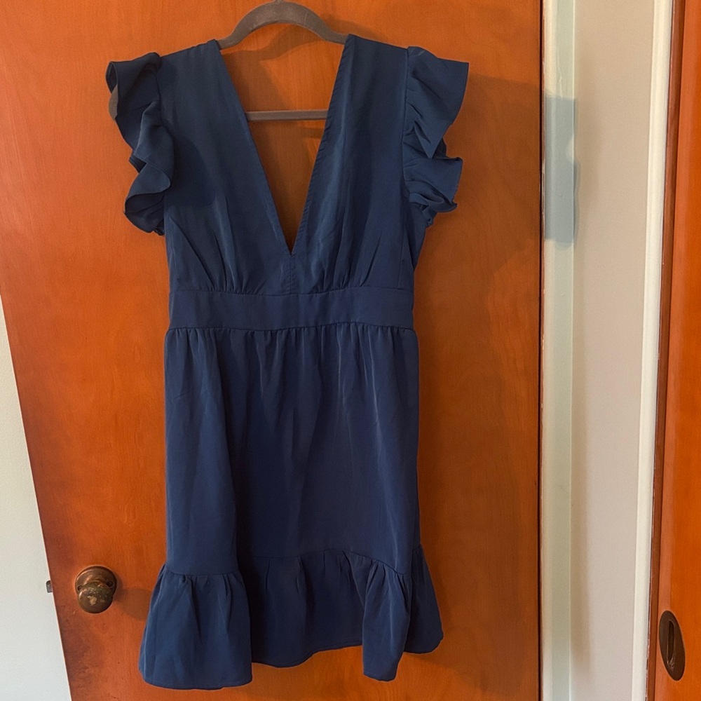 SHEIN Navy Blue Backless Dress